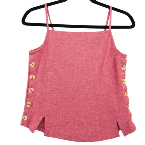 Anthropologie Top Womens Small Red Cottagecore Coastal Preppy Boho Button Sides - Picture 1 of 8